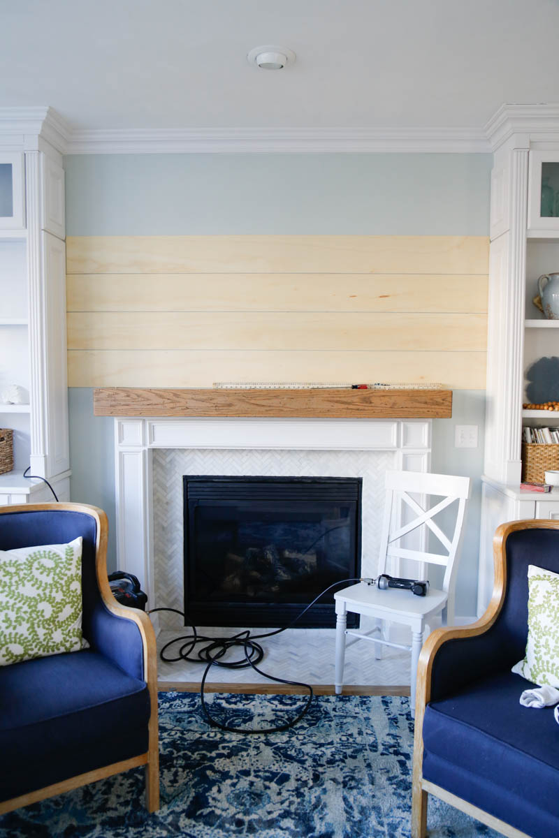 Shiplap Fireplace Wall