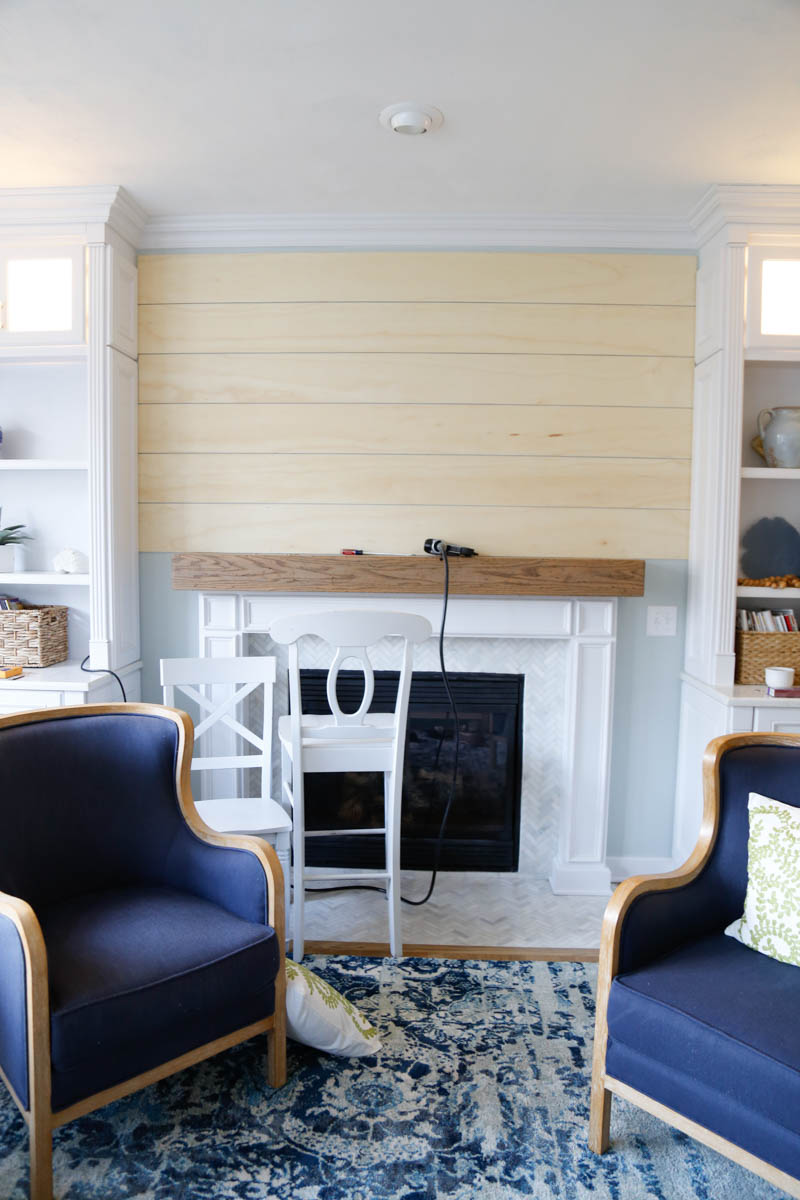 Shiplap Fireplace Wall