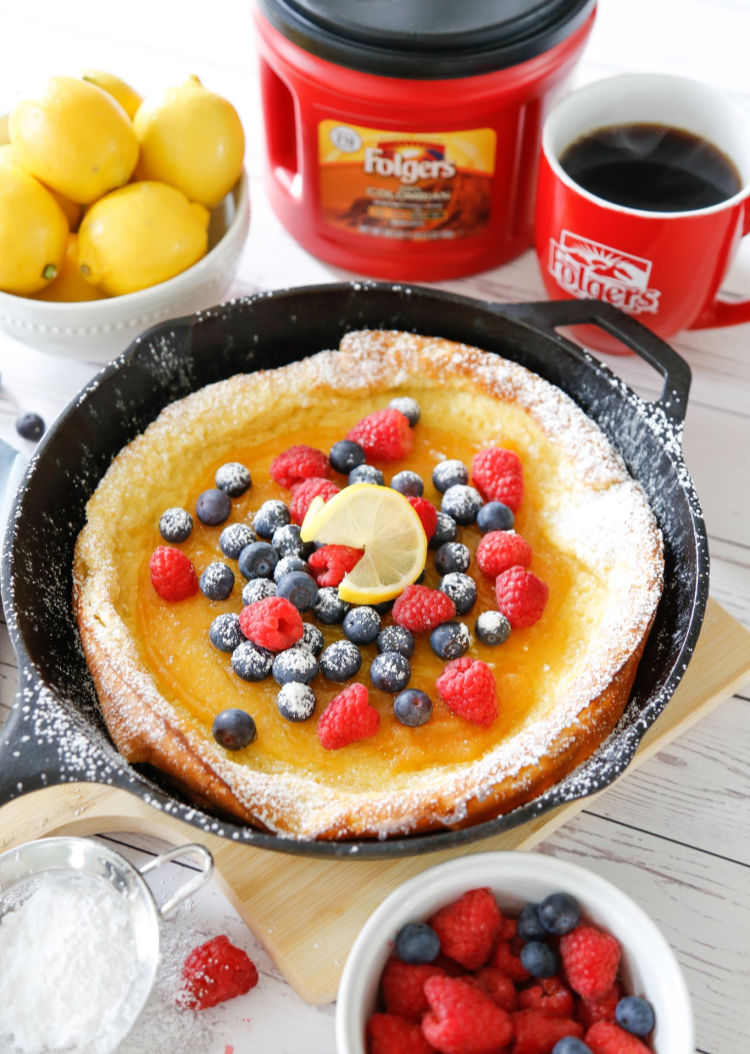 Dutch Baby Pancake with Lemon and Powdered Sugar - AngelaLynne