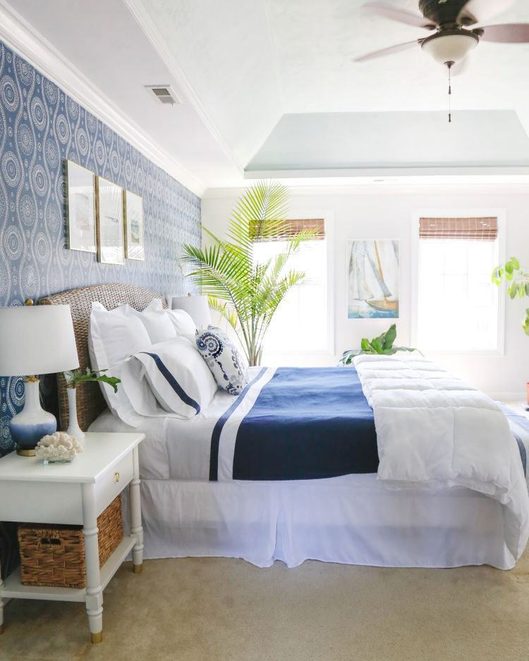 Coastal Blues Master Bedroom Makeover Sand And Sisal