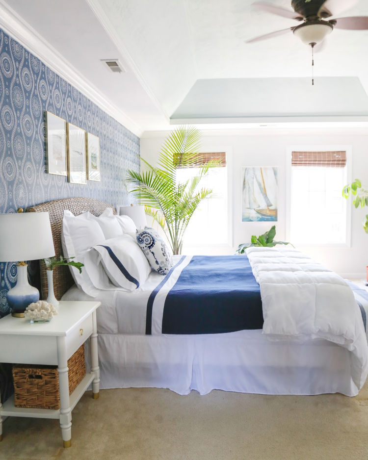 Coastal Blues Master Bedroom Makeover