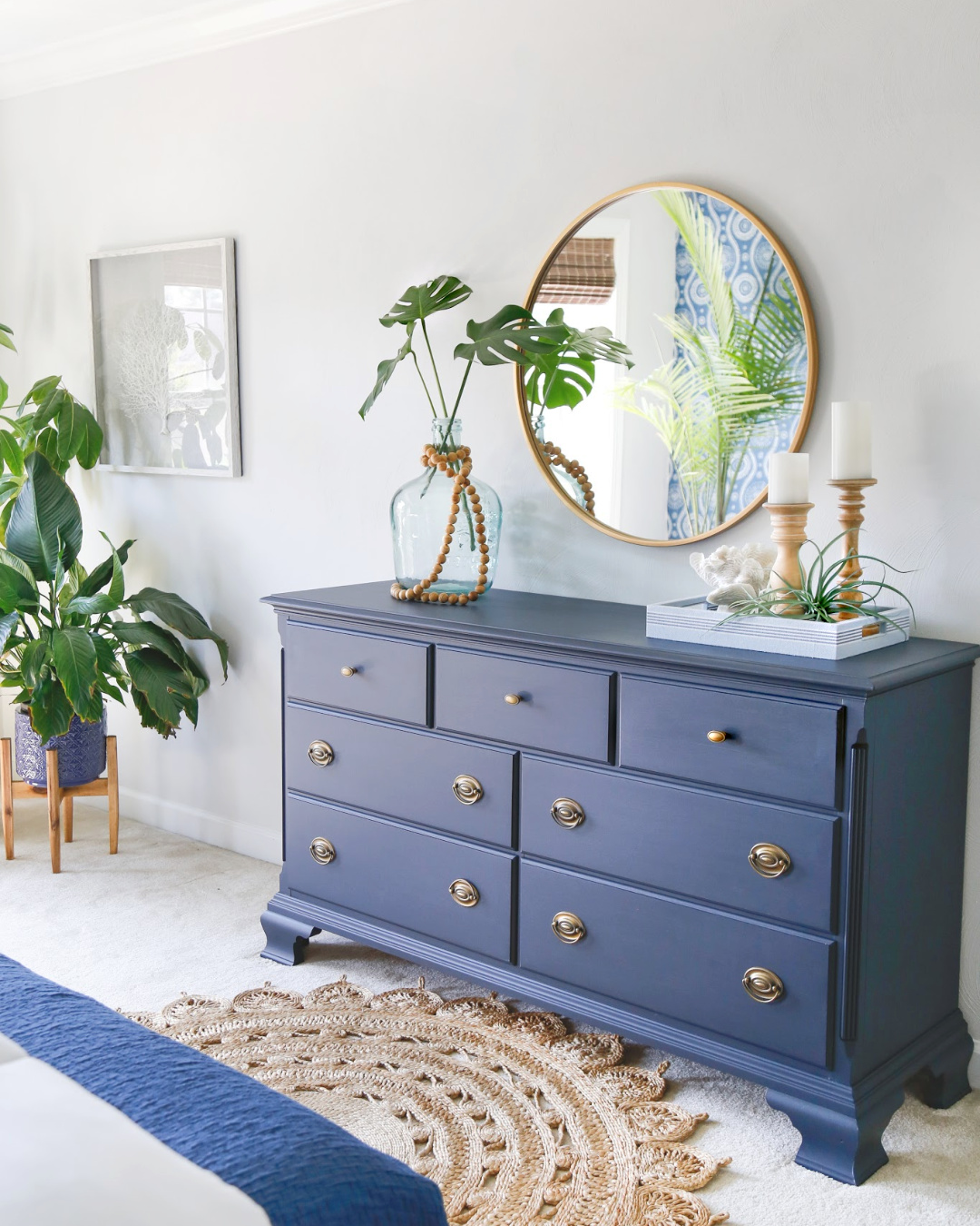 Navy Blue Dresser Makeover 