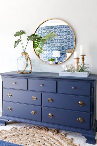 Navy Blue Dresser Makeover