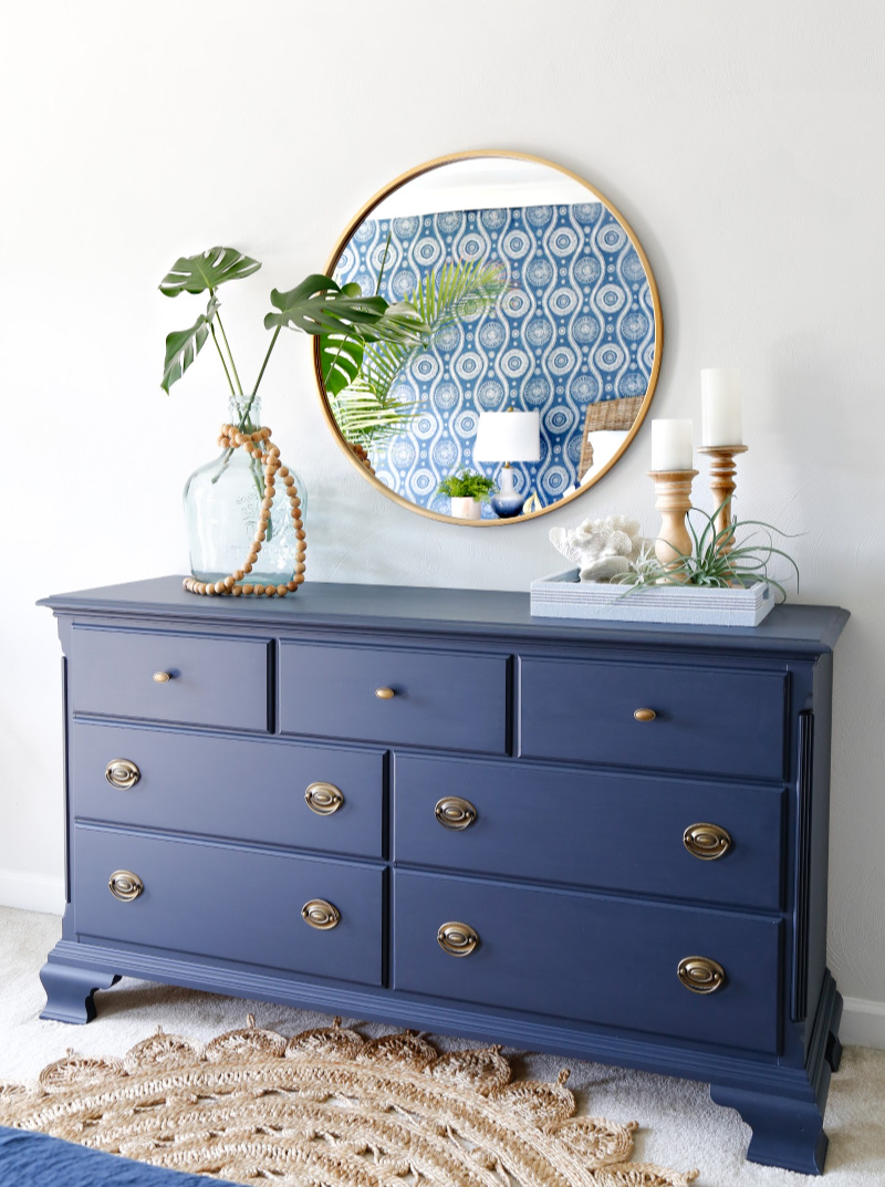 Navy Blue Dresser Makeover