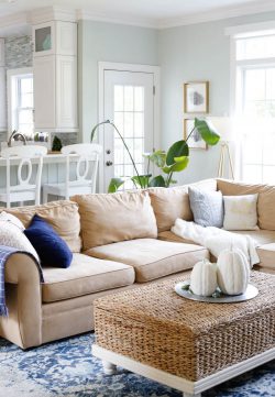 Cozy Neutral Fall Family Room Tour | Sand and Sisal
