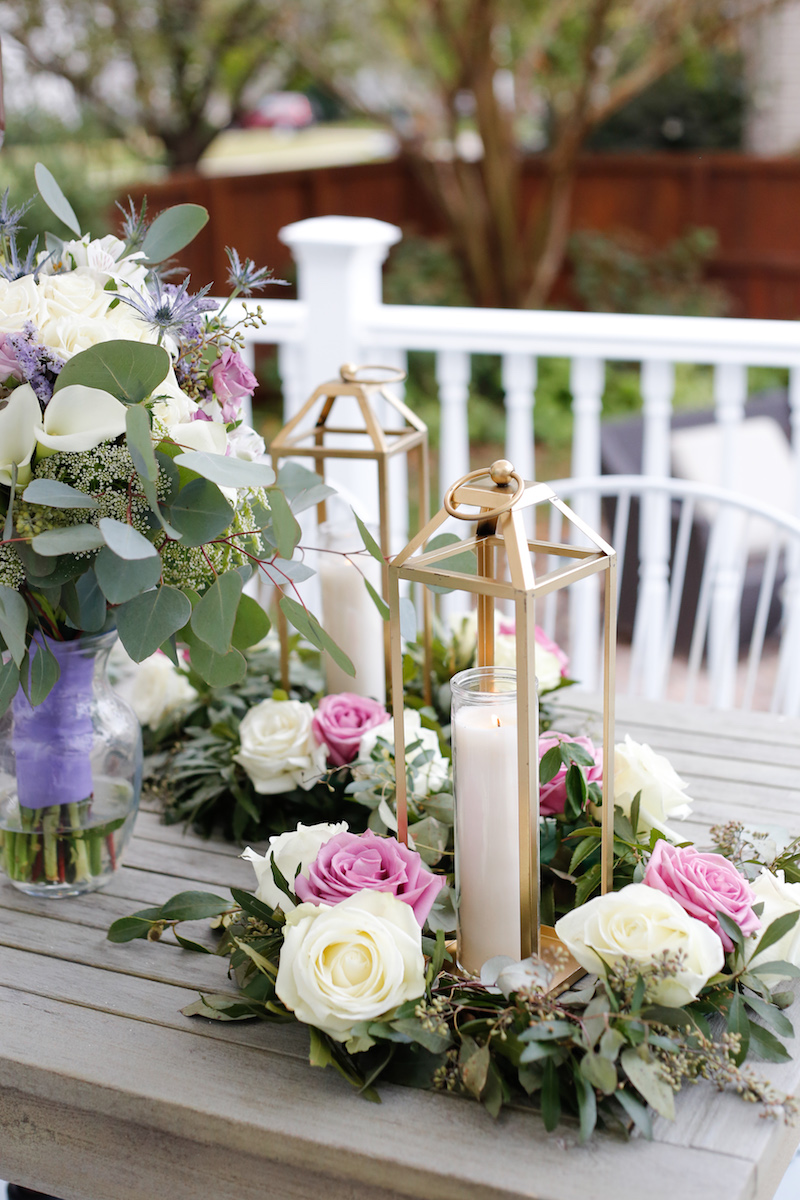 Lantern Wreath Wedding Centerpiece