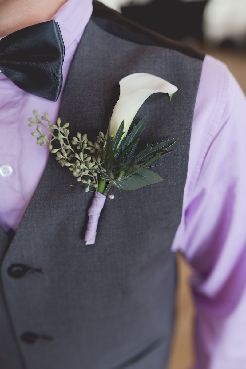 Calla lily boutonniere