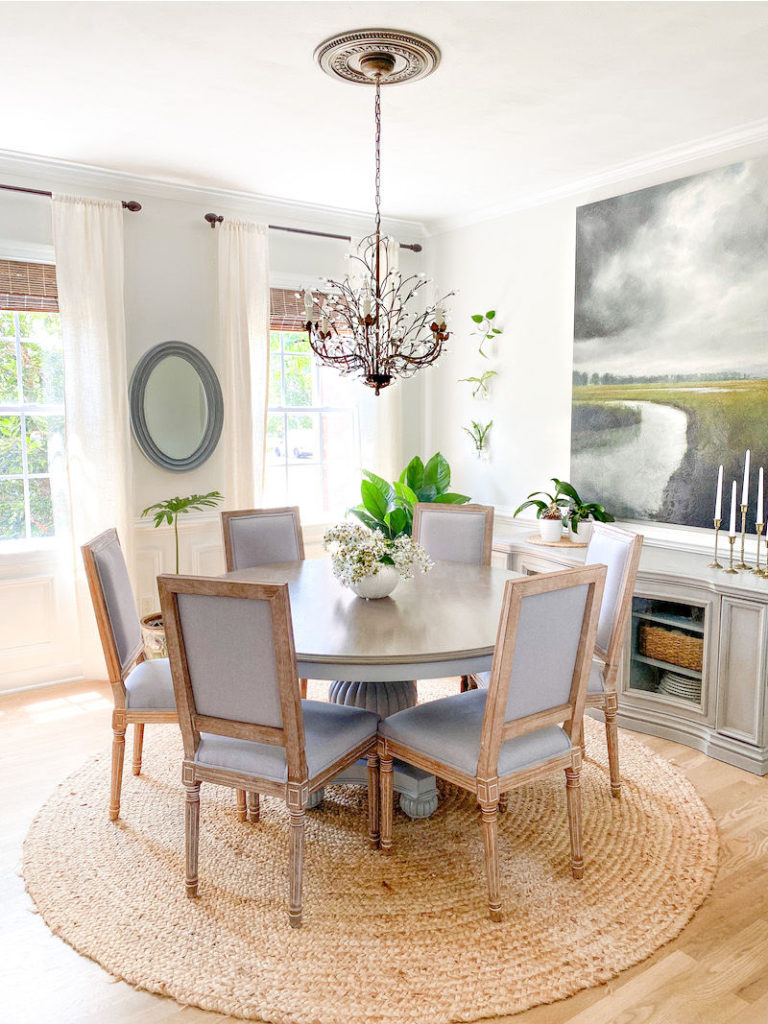 Summer Botanical Coastal Dining Room Updates Sand and Sisal