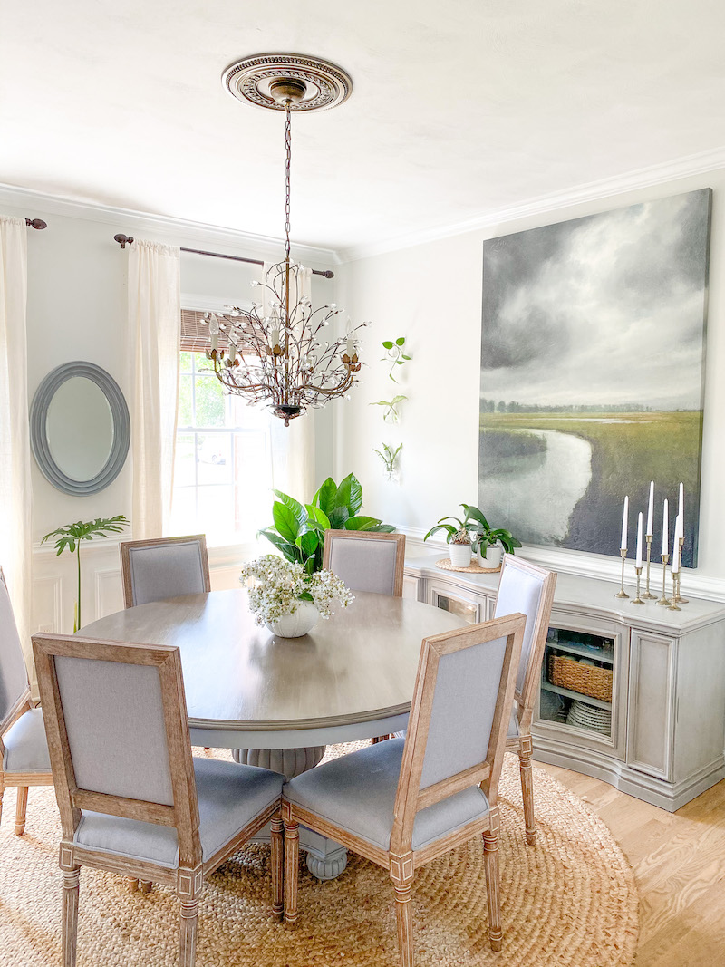 Summer Botanical Coastal Dining Room Updates Sand and Sisal