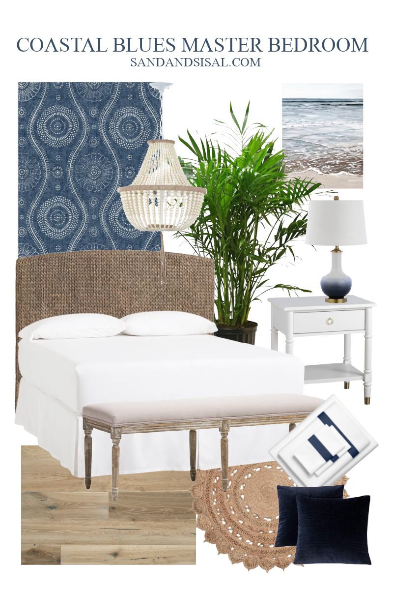 Coastal Master Bedroom Design Board