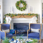 Blue and Green Plaid Christmas - Mantel