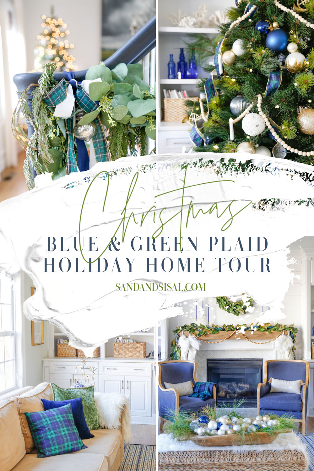 Blue and Green Plaid Holiday Home Tour